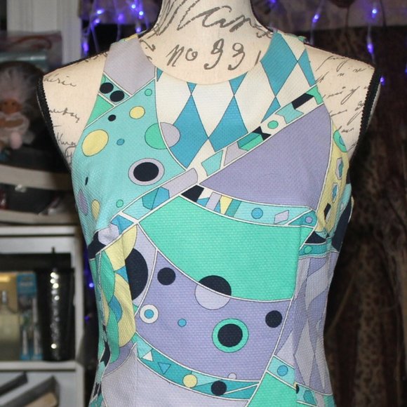 Vintage Very Pucci-Esque Laundry By Shelli Segal Shift Dress Sz 6 S/M - Picture 5 of 10